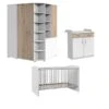 Wimex Joker Babyzimmer 3-teilig Eck-Schrank Weiß / Eiche Sägerau-Nachbildung