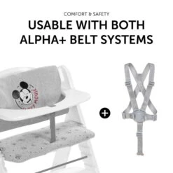 Hauck Highchair Pad Deluxe Sitzkissen Mickey Mouse -Roba || Pinolino || Träumeland Verkäufe 4007923667781.pt04.highchair pad deluxe mickey mouse grey