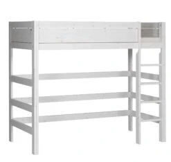 LIFETIME Hochbett 177 Cm Kiefer Whitewash 4640-01W Mit Rollboden