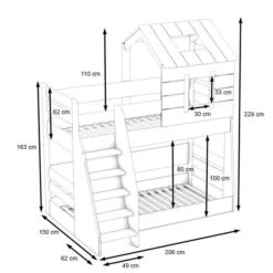 Nature Kid My House Etagenbett Natur/grau Liegefläche 90/100 X 200 Cm -Roba || Pinolino || Träumeland Verkäufe 466034 bergamo etagenbett sketch