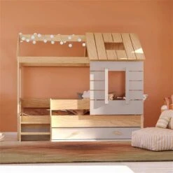 Nature Kid My House Hausbett Natur 90 X 200 Cm Inkl. Stoffdach Und Bettkasten -Roba || Pinolino || Träumeland Verkäufe 466064 466074 bergamo hausbett schublade ambiente2 1 1 2k 1