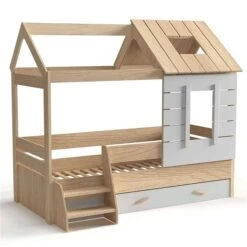 Nature Kid My House Hausbett Natur 90 X 200 Cm Inkl. Stoffdach Und Bettkasten -Roba || Pinolino || Träumeland Verkäufe 466064 466074 bergamo hausbett schublade whiteroom1 1 1 2k 1