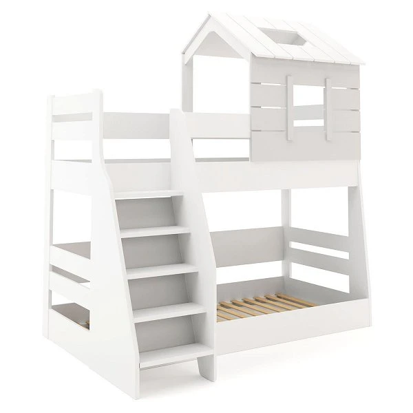 Nature Kid My House Etagenbett Weiß/grau Liegefläche 90/100 X 200 Cm – Bild 2