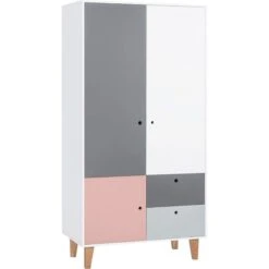 VOX Concept Baby Kleiderschrank 2-türig Pink White/grey/graphite
