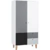 VOX Concept Baby Kleiderschrank 2-türig Black White/grey/graphite