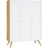 VOX Nature Kleiderschrank 3-türig Weiß / Eiche