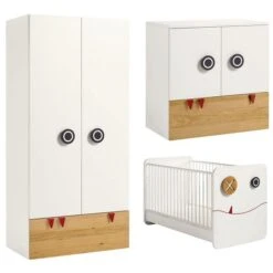 Hülsta Now! Minimo Kinderzimmer 2-türig Weiß/natur Inkl. Wickelkommode Zum Aktionspreis
