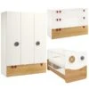 Hülsta Now! Minimo Kinderzimmer 3-türig Schneeweiß/Natureiche Inkl. Wickelaufsatz