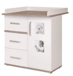 Roba Pia Wickelkommode Schmal Weiß/Sanremo Eiche Inkl. Wickelaufsatz - Zum Toppreis