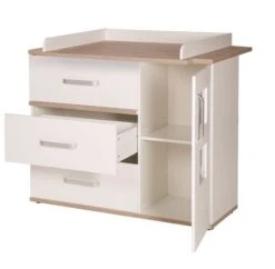 Roba Pia Wickelkommode Breit Weiß/Sanremo Eiche Inkl. Wickelaufsatz - Zum Toppreis -Roba || Pinolino || Träumeland Verkäufe 60973 01 wickelkommode 300