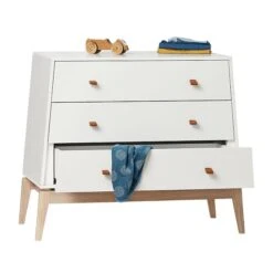 Leander Luna Kommode Weiß/Eiche Mit Drei Schubladen -Roba || Pinolino || Träumeland Verkäufe 720640 03 leander luna dresser white oak 7