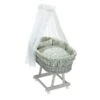 Alvi Birthe Stubenwagen Silbergrau Komplettset Matratze, Himmelstange Und Garnitur Baby Forest