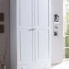 Ticaa Moritz Kleiderschrank Weiß 2-türig - Kiefer Massiv