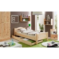 Ticaa Rita Einzelbett Kiefer Natur 90 X 200 Cm Massivholz