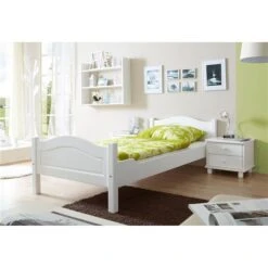 Ticaa Rita Einzelbett Kiefer Weiß 90 X 200 Cm Massivholz