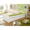 Ticaa Erna Schubkastenbett Weiß 90 X 200 Cm Massivholz