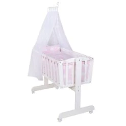 Roba Komplettwiegenset Weiß Inklusive Textiler Ausstattung Kleine Wolke Rosa