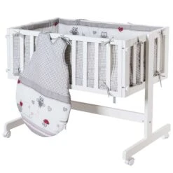 Roba Beistellbett Room & Craddle Adam & Eule Inkl. Matratze, Nestchen Und Schlafsack