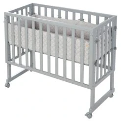 Roba Stubenbett 3 In1 Roba Style Grau Inkl. Matratze, Nestchen & Rollen