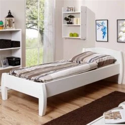 Ticaa Jasmin Einzelbett Kiefer Weiß 90 X 200 Cm Massivholz