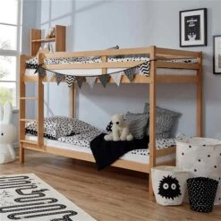 Ticaa Rene Etagenbett Buche Natur Massivholz