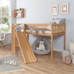 Ticaa Ekki Podestbett Mit Rutsche Buche Natur Massivholz