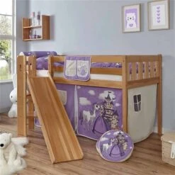 Ticaa Ekki Podestbett Vertikal Buche Natur A1 Massivholz - Vorhang-Dessin Wählbar