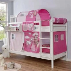 Ticaa Rene Etagenbett Buche Weiß A2 Massivholz - Dessin Wählbar