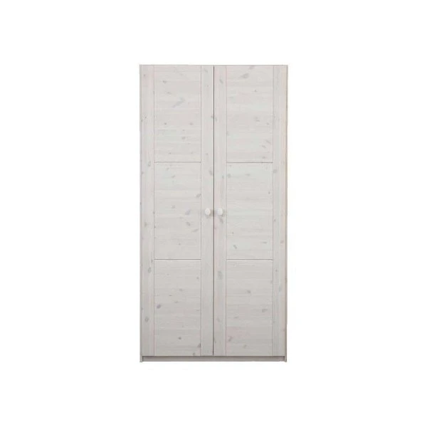 LIFETIME Schrank 100 Cm, 2 Türen, Whitewash Massivholz, Ohne Griffe 1 LIFETIME Schrank 100 Cm, 2 Türen, Whitewash Massivholz, Ohne Griffe