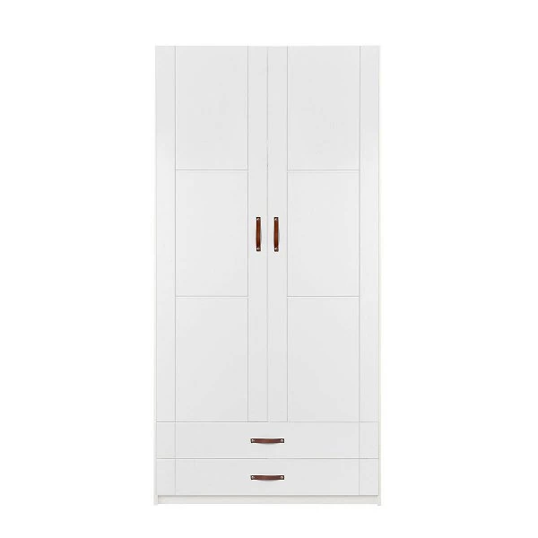 LIFETIME Schrank 100 Cm, 2 Türen, 2 Schubladen Whitewash, Massivholz, Ohne Griffe 3 LIFETIME Schrank 100 Cm, 2 Türen, 2 Schubladen Whitewash, Massivholz, Ohne Griffe – Bild 3