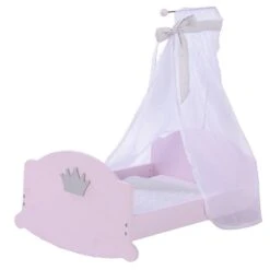 Roba Puppenwiege Prinzessin Sophie Inkl. Textiler Ausstattung, Bettwäsche & Himmel