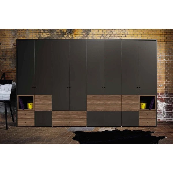 Now! Wardrobes By Hülsta Kombination 13 225,4x402x59 Cm | Kernnussbaum/Lack-grau 1 Now! Wardrobes By Hülsta Kombination 13 225,4x402x59 Cm | Kernnussbaum/Lack-grau