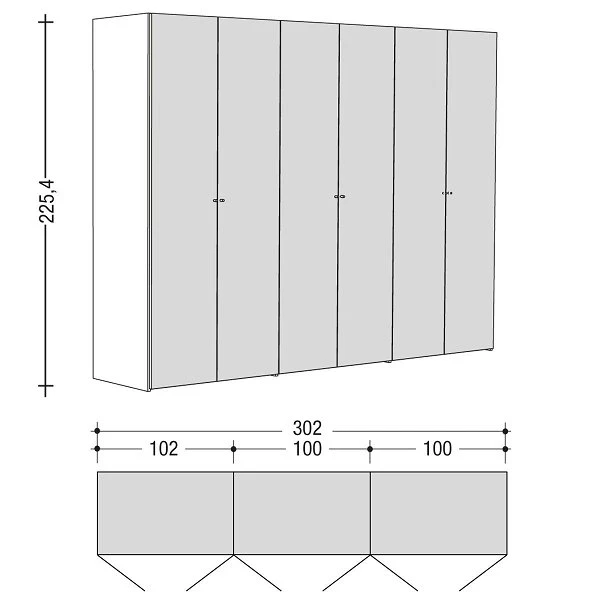 Now! Wardrobes By Hülsta Kombination 5 225,4x302x59 Cm | Lack-grau 2 Now! Wardrobes By Hülsta Kombination 5 225,4x302x59 Cm | Lack-grau – Bild 2