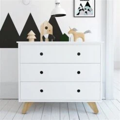 Nature Kid Ancona Kommode Weiß Drei Schubladen -Roba || Pinolino || Träumeland Verkäufe ancona kommode weiss 3 drawer ambiente 1500x1500 1 gr