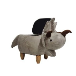 Nature Kid Tierhocker Dinosaurier Grau Mit Staufach Weich Gepolsterter Sitzhocker Für Kinder -Roba || Pinolino || Träumeland Verkäufe artkid tierhocker dino danni grau 1