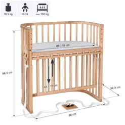 Babybay Boxspring Comfort Plus Beistellbett Natur Lackiert Extra Belüftet -Roba || Pinolino || Träumeland Verkäufe babybay boxspring comfort plus beistellbett natur lackiert 196111 006