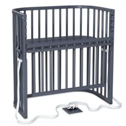 Babybay Boxspring Comfort Plus Beistellbett Schiefergrau Lackiert Extra Belüftet