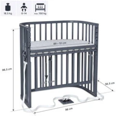 Babybay Boxspring Comfort Plus Beistellbett Schiefergrau Lackiert Extra Belüftet -Roba || Pinolino || Träumeland Verkäufe babybay boxspring comfort plus beistellbett schiefergrau lackiert 196117 006