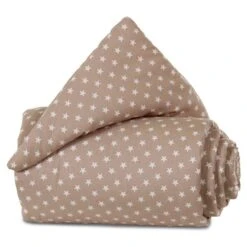 Babybay Gitterschutz Für Verschlussgitter Organic Cotton Hellbraun, Mit Sternen Weiß