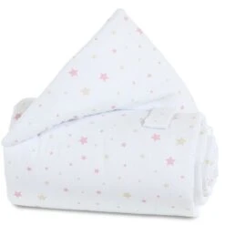 Babybay Gitterschutz Für Verschlussgitter Piqué Weiß, Mit Sternemix Sand/beere