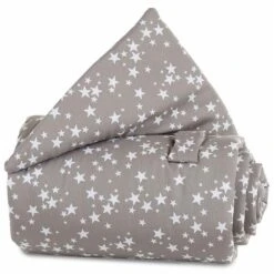 Babybay Gitterschutz Für Verschlussgitter Piqué Taupe, Mit Sternen Weiß