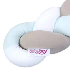 Babybay Nestchenschlange Geflochten Für Kinderbetten Weiß/beige/aqua -Roba || Pinolino || Träumeland Verkäufe babybay kinderbett nestchenschlange geflochten weiss beige aqua 501971 003