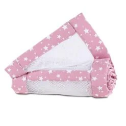 Babybay Nestchen Mesh-Piqué Für Maxi, Boxspring Und Comfort Beere, Mit Sternen Weiß