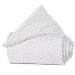 Babybay Nestchen Organic Cotton Für Midi Und Mini Weiß, Mit Glitzersternen Rosé