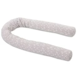 Babybay Nestchenschlange Piqué Für Kinderbetten Perlgrau, Mit Sternen Weiß