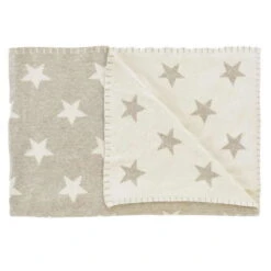 Schardt Kuscheldecke Big Star Melange Beige 95x120 Schmusedecke - 100% Baumwolle