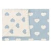 Schardt Kuscheldecke Herzchen Hellblau 95x120 Schmusedecke - 100% Baumwolle