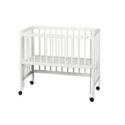 TiSsi Beistellbett Aus Massiv Buche Weiß Liegefläche 40 X 90 Cm Inklusive Verschlussgitter