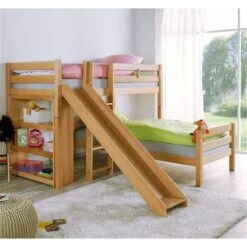 Relita BENI L Etagenbett Buche Massiv Natur Inklusive Regal - Zu 2 Einzelbetten Umbaubar -Roba || Pinolino || Träumeland Verkäufe beni l natur rutsche gr 1
