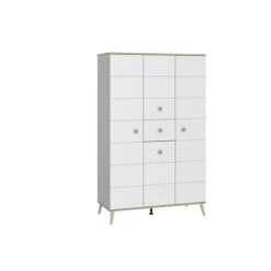 Wimex Billund Kleiderschrank 4-türig Weiß / Eiche Sägerau